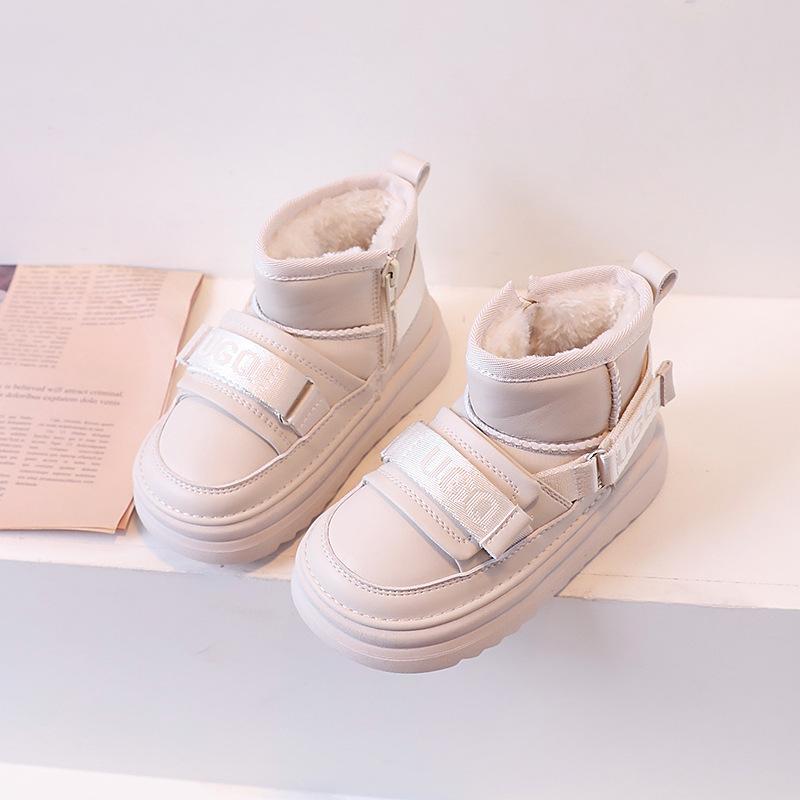 

Детские зимние ботинки Модная повседневная обувь Теплые хлопковые ботинки для мальчиков Корейский стиль Водонепроницаемые большие хлопковые ботинки 24 бежевый