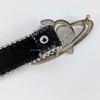 Herzschnalle Taillengürtel für Damen Blingbling Paillettengürtel All Matching Western Gürtel Schimmernder Gürtel für Jeanshosen