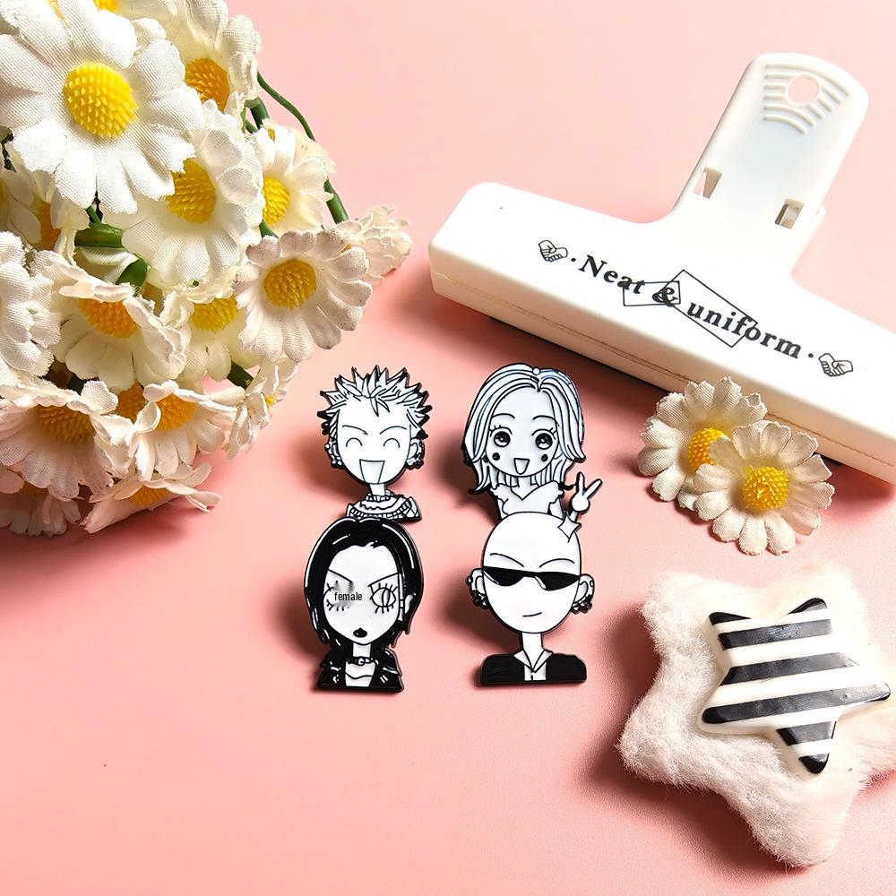 Emaille-Anstecknadel mit Cartoon-Figur - Metallabzeichen für Taschen & Kleidung