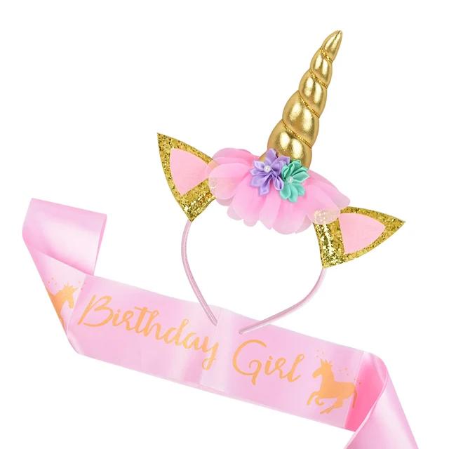 New 1Set Rainbow Unicorn Balloon 32 inch Number Foil Balloons 1st Kids Unicorn Theme Birthday Party Decorations Baby Shower Glob