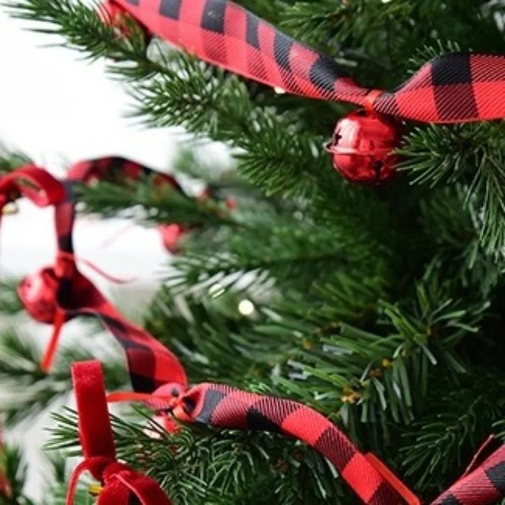 2.7m Ribbons Bell Pendant Iron Bell Xmas Tree Hanging Bells New Christmas Velvet Bell Strings