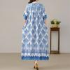Women's Plus Size Maxi Dress, Boho Print Loose Short Sleeve Casual Dress with Pockets (XL-5XL)