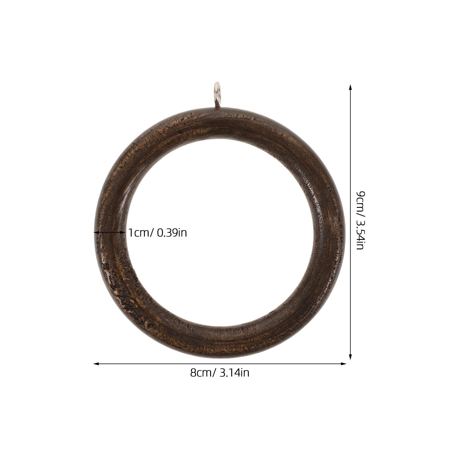 

6Pcs Wooden Drapery Curtain Rings Natural Finish Curtain Rod Rings for Seamless Operation Fits Most Rod Types Including Roman кавовий