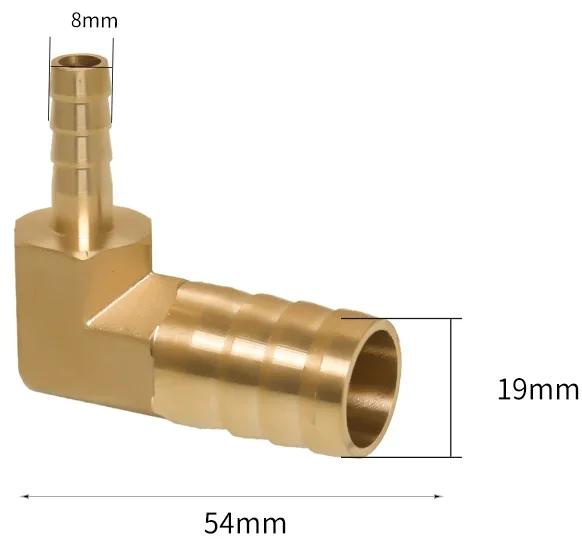 4 6 8 10 12 14 16 19 mm Schlauchstutzen 90 Grad Winkel Reduzierstück Messing Schlauchanschlussstück Verbinder Haus Garten Wasser Luft Öl