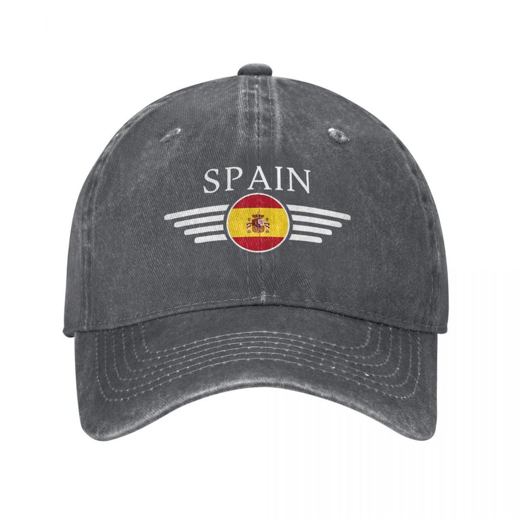 ESPANA Flaga Hiszpanii Wysokiej klasy Unisex Damska Czapka z Daszkiem Zniszczone Dżinsowe Czapki Kapelusz Vintage Outdoorowe Treningi Nakrycia Głowy