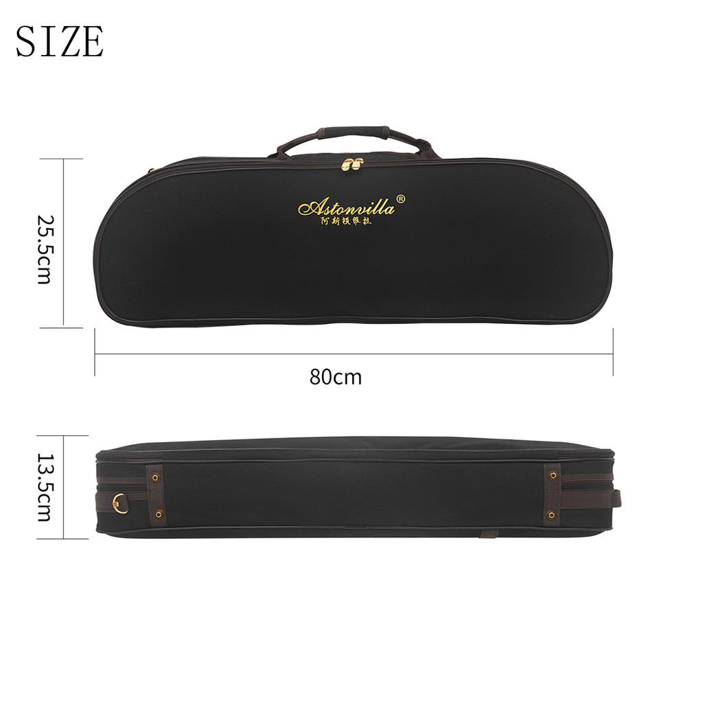 M MBAT 4/4 Violin Storage Case Simple Black Organiser with Strap Portable Canvas Violin Suitcase Professional Violin Accessories