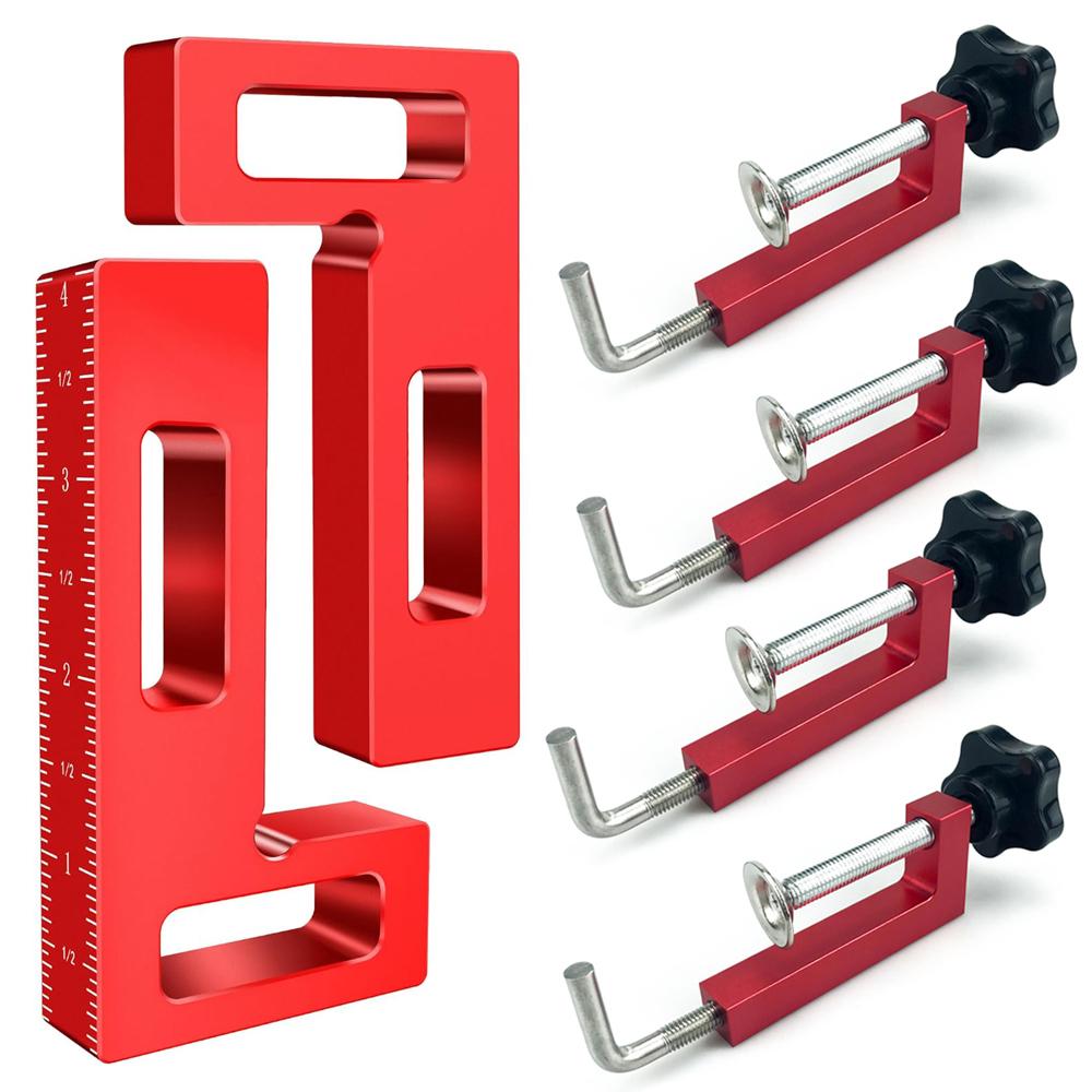 Aluminum Alloy Picture Frame Clamp with Woodworking 90 Degree Right-Angle Clamp Suitable for Cabinets, Frames, and Drawers