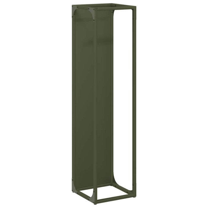 VidaXL Portant de bois chauffage vert olive 25x25x100 cm, support à bûches de cheminée, support à bûches, support à bûches 864270