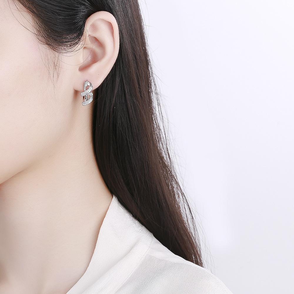 925 Sterling Silver Earrings For Women Round Zircon Earrings Sparkling Party Wedding Jewelry Gift AccessoriesGood Product