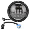 LED Headlight 7in 75W White Amber Light Color IP68 Waterproof Replacement for Wrangler TJ 1997 2006