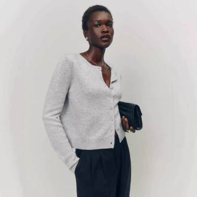 Damen S Langarm Strickjacke Knopfleiste Lässiges Oberteil