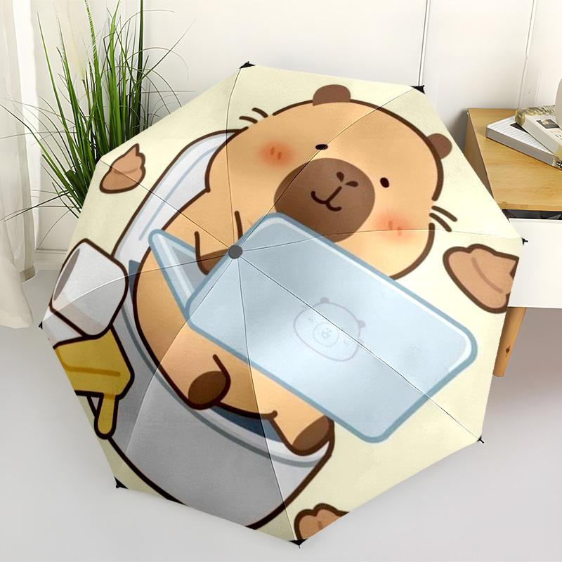 

1pc Toilet Capybara Automatic Open/Close Umbrella, Folding Compact Umbrella with Lightweight Design for Women/Men yy251028263