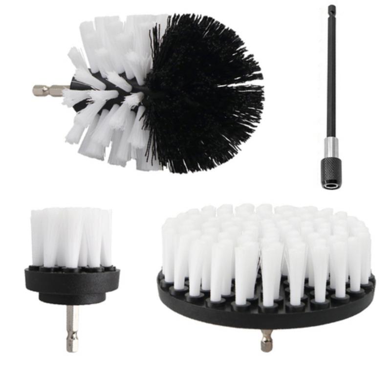 2/3.5/4'' Brush Attachment Set Power Scrubber Drill Brush Polisher Bathroom Cleaning Kit with Extender Kitchen Cleaning Tools