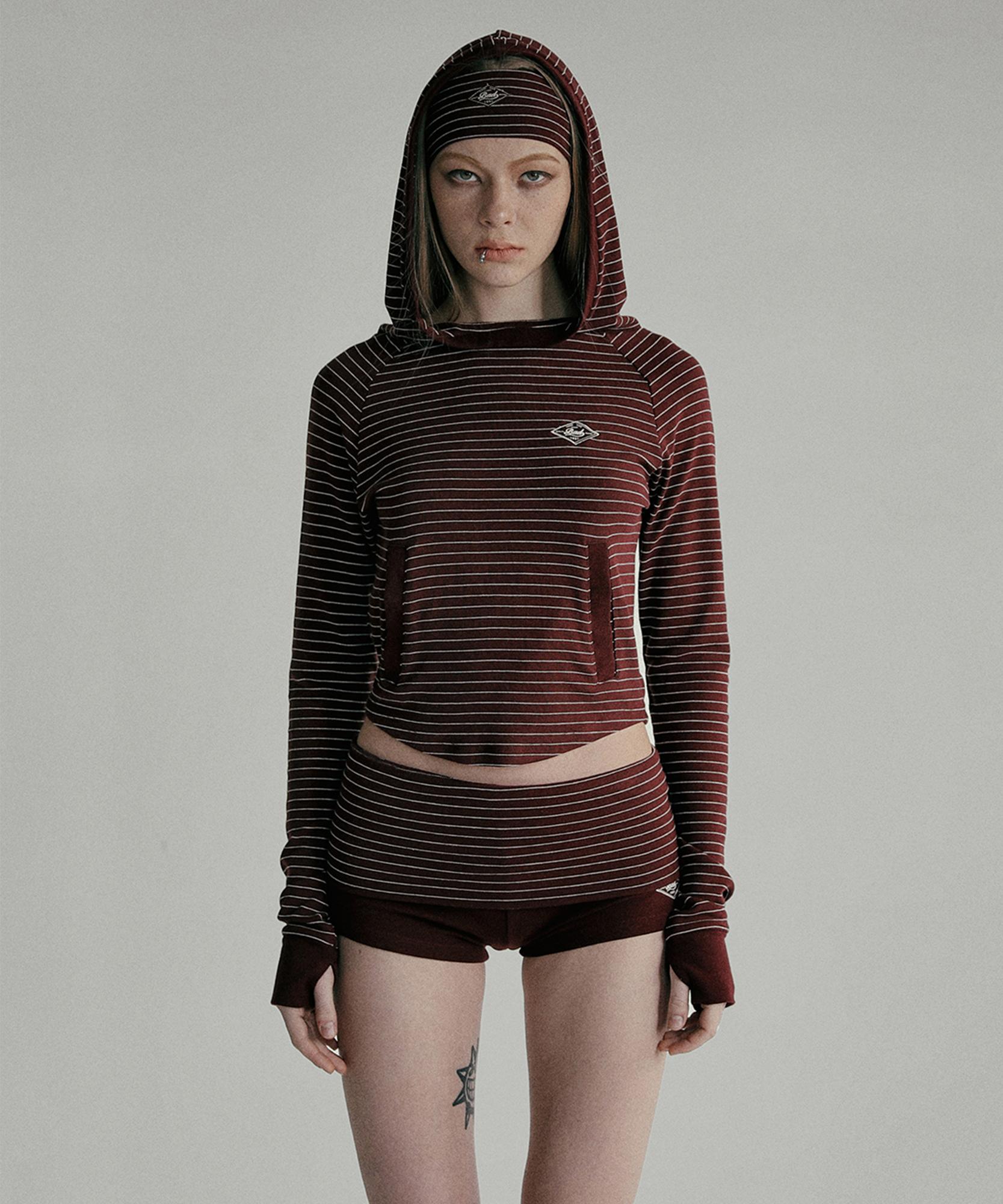 Bad Blood Beyond Soft Hoodie Slim Fit - Striped Wine S