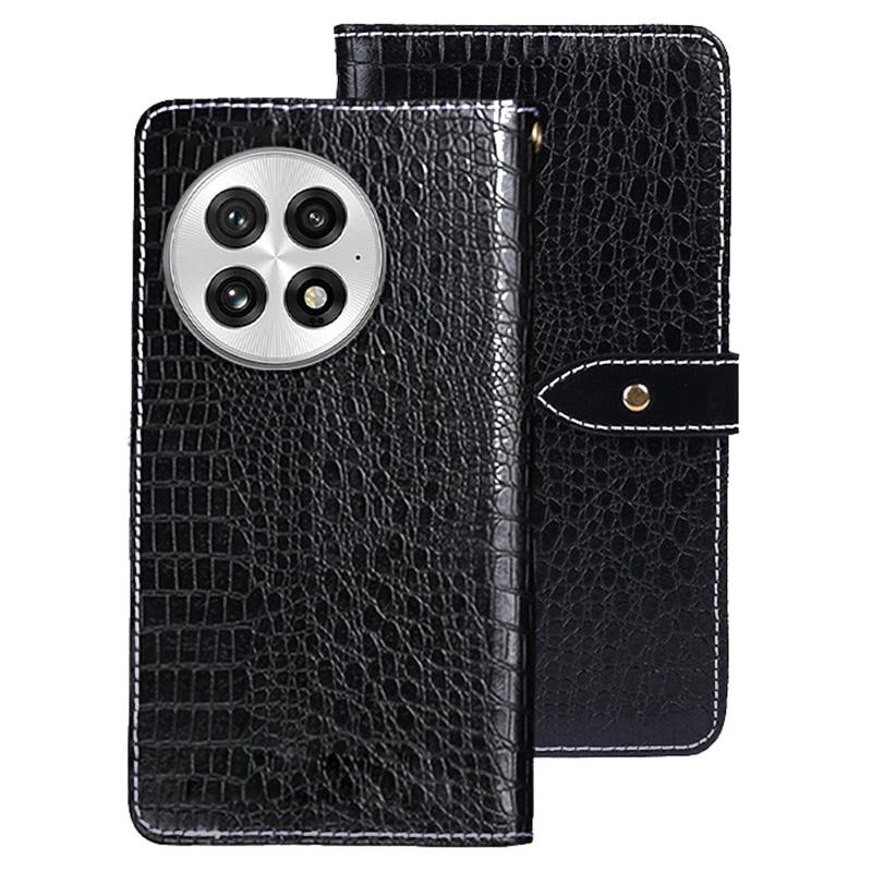 IDEWEI For OnePlus 13 Case Crocodile Texture PU Leather Flip Phone Cover A
