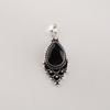Black Onyx Gemstone 925 Sterling Silver Handcrafted Pendant 1.5" For Anniversary Gift PP-70-20