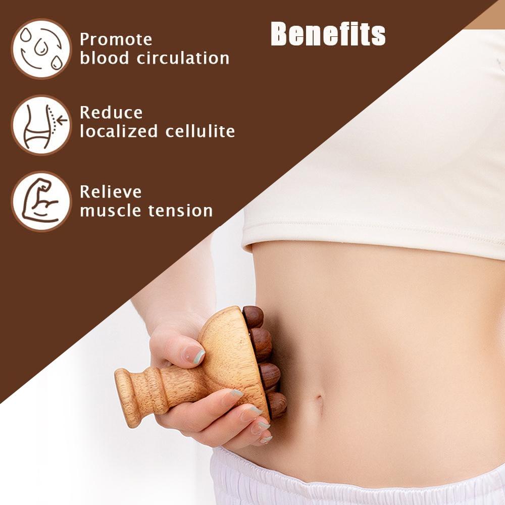 1Pcs Wood Therapy Mushroom Massage Tools,Wooden Mushroom Massager,Anti Cellulite Therapy Massage Cup Tools For Body Shaping