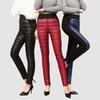 Damen Winter Verdickte Thermische Freizeit Hose Einfarbig Hüfttief Schlankmachend Stretch Hose