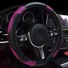 Housse de Volant de Voiture - Élastique, Sans Doublure, Cuir Motif Fibre de Carbone, Universelle Toutes Saisons