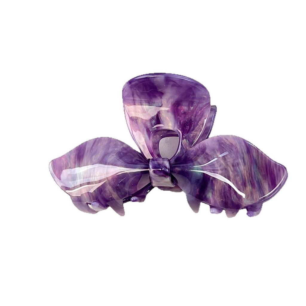 Elegant French-style Bow Hairclip Colorful Acrylic Hair Claws Crab-claw Clip, Updo Hairpin High-quality Women's Hair Accessories