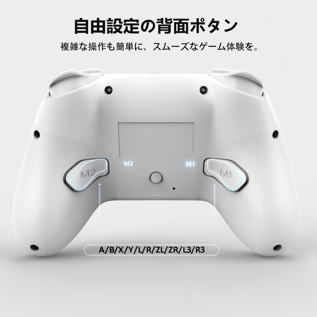 Switch Controller with Rear Macro Bluetooth Gyro RGB 1000mAh HD Compatible with Switch and Japanese Instruction Manual PeriphX Switch Pro Fully Sleek