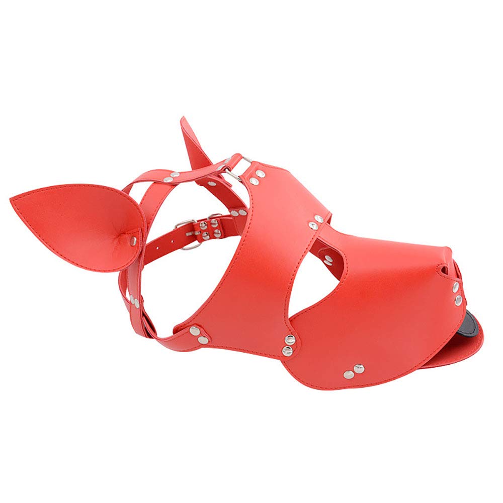Warmtrees SM Dog Leather Hentai SM Dog Slave Party Couples Blindfold Full Head Restraint Breathable Popular for SM Fetish Black Mask, Mask,