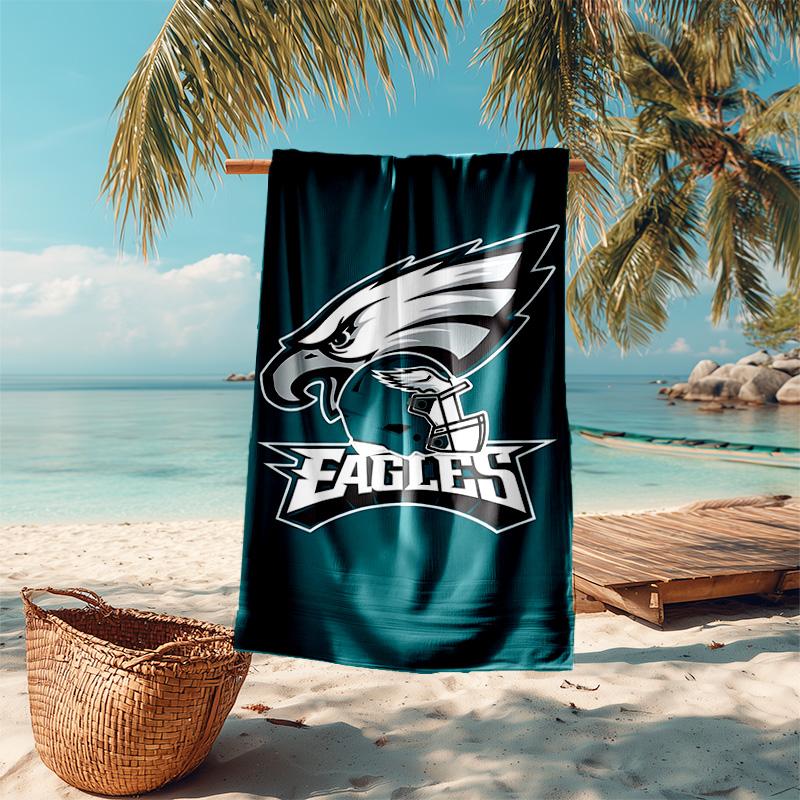 proof beach towel with Philadelphia Eagles LOGO pattern - soft,absorbent,quick-drying,machine washable - perfect for swimming,camping,bathing