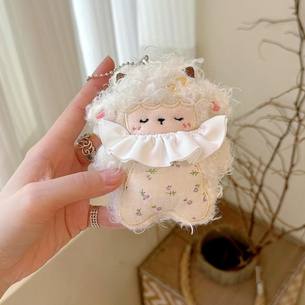 Creative Curly-haired Lamb Keychain Cute Purse Charm New Sheep Doll Pendant for Students Girls