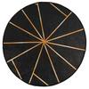 Washable Rug Black and Gold Ø 120 Cm