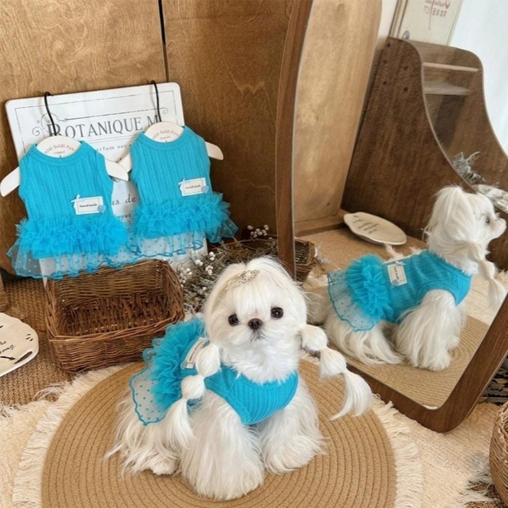 Sleeveless Cat Princess Dress Thin & Soft Summer Pet Clothes Cute Pet Dog Dress Pet Decor