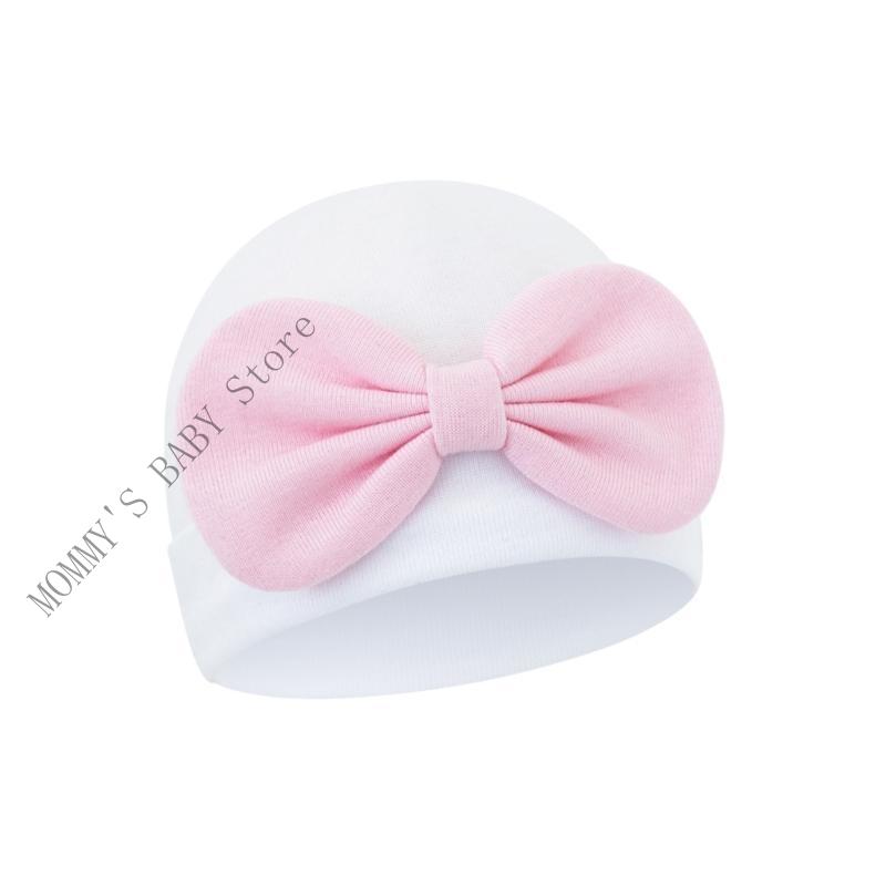 H3CD 2025 Spring Hat for Infants Baby Hospital Caps Newborns Bowknot Hat Unisex Boys Girls Bonnet Caps Fashionable Hat