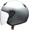 LEAD Jet STRAX SJ-4 Motorcycle Helmet, Silver, Big (Sizes 63-64cm)