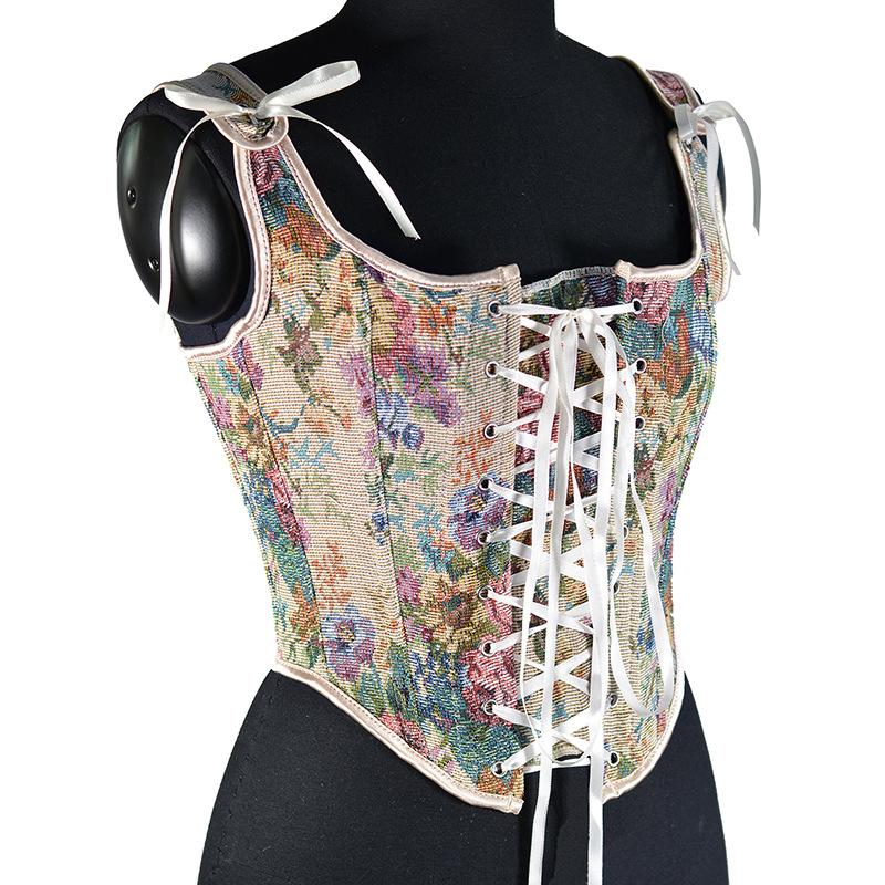 French Vintage Lace Up Waist Cincher Cami Top Women S Sexy Backless Camisole