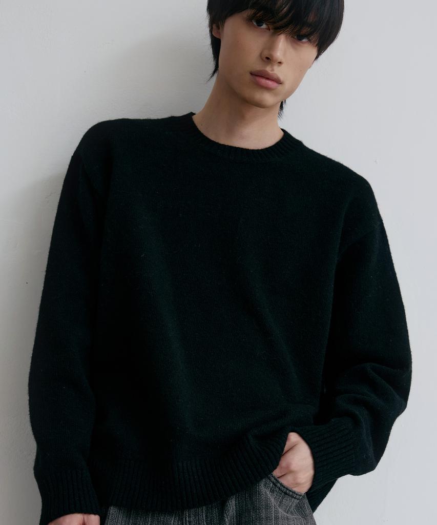 NODU Formal Basic Round Knit [Black]