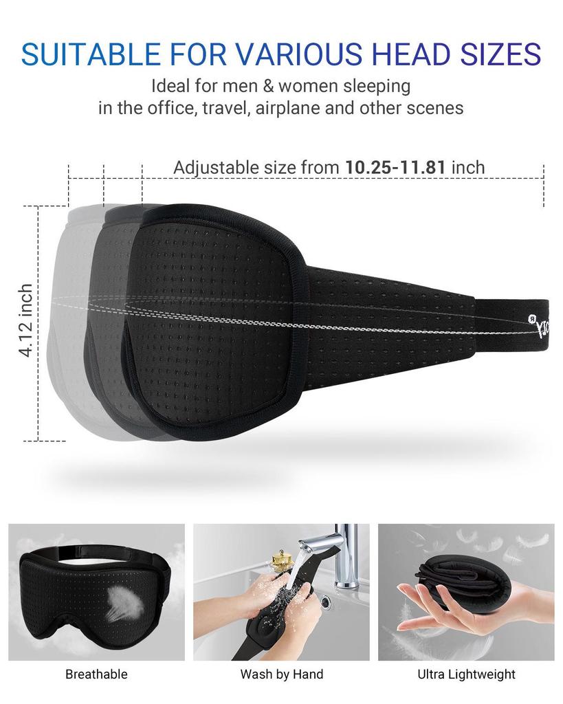 3D Stereo Shading Sleep Eye Mask - Unisex, Breathable, Light-Blocking for Adults and Students