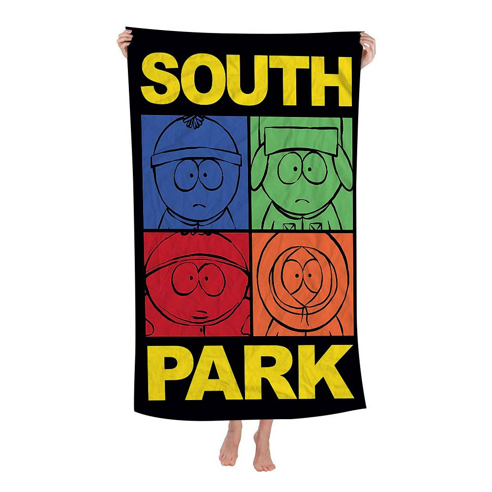 Amine S-South Cartoon P-Park Beach Towels Shower Towel Sauna Travel Spa Microfiber Quick Dry Gym Accessories Cute Room Decor
