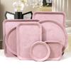 Velvet Jewelry Display Tray Exquisite Luxury Showcase Organizer Solid Color Blank Box Jewelry Storage Tray Accessories Display