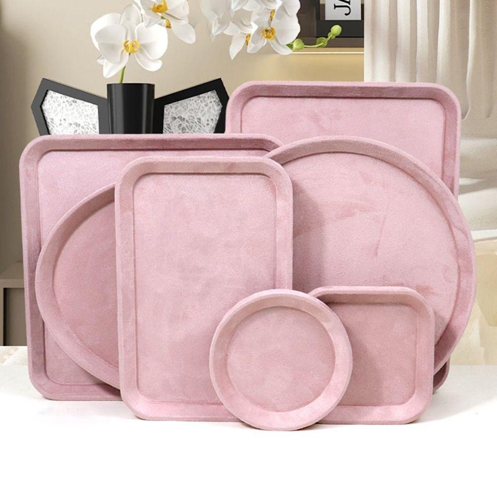 Velvet Jewelry Display Tray Exquisite Luxury Showcase Organizer Solid Color Blank Box Jewelry Storage Tray Accessories Display
