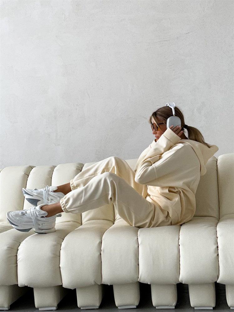 1116 ebay heiß Europäische und amerikanische Damenbekleidung Herbst und Winter neues Kapuzen-Taschen-Pullover-Set zweiteiliges Set