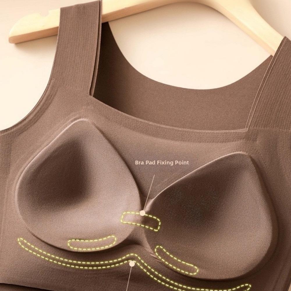U Neck Seamless Camisole Fixed Cup Velvet Camisole Comfortable Thermal Vest Single Wear