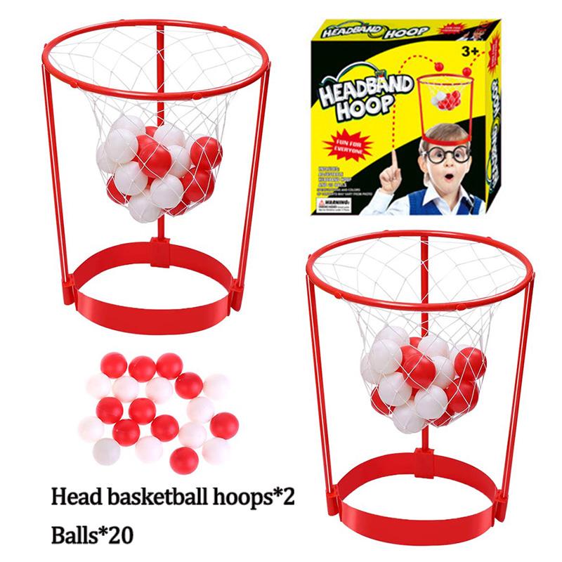 2er-Set Kopfreifen Basketballspiel Verstellbare Körbe für Kinder Erwachsene 2 Spieler Indoor Outdoor Eltern-Kind-Party Lustiger Sport Sensorisches Spielzeug red