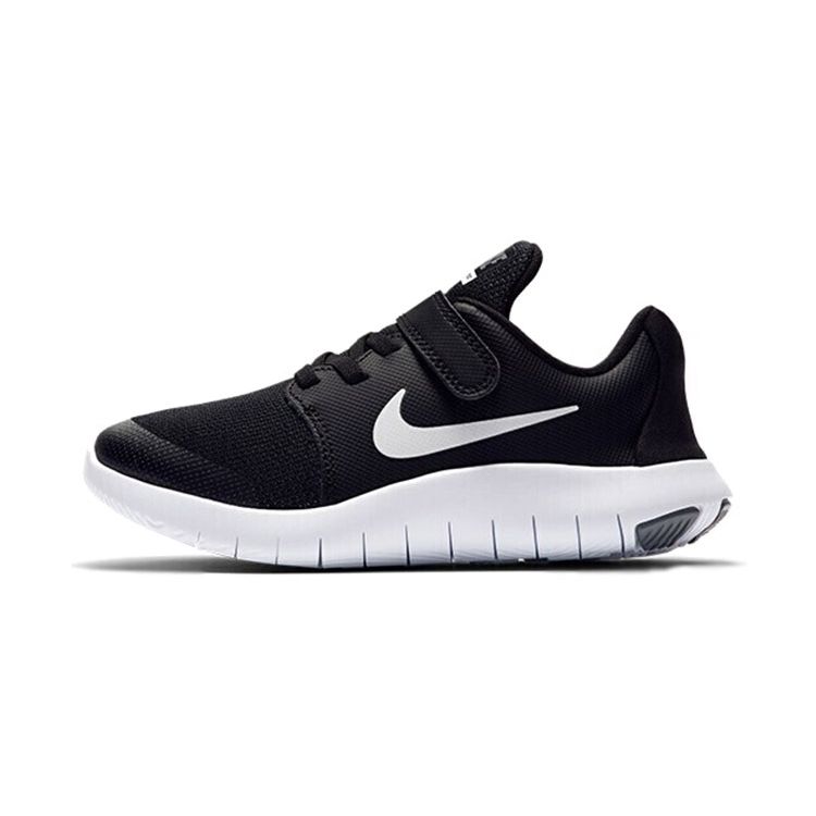 Nike Flex Contact 2 Velcro Sports Non-Slip Shock Absorbing Durable Low-Top Running Shoes Kids sneaker Black AH3444-002