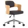 Swivel Office Chair Black Bentwood and Faux Leather