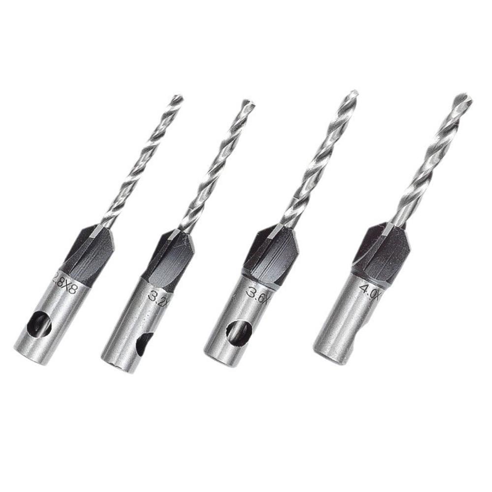 6x Hexagonal Shank Four-edge Countersink Bit Adjustable Depth Alloy Cone Drill for Woodworking Hidden Screw Pilot Drilling Tool