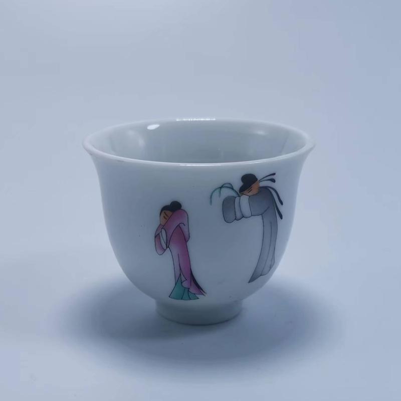 Exquisite White porcelain kungfu tea cup 1pcs,Chinese Teacup Sets teaware China tea cup set,Travel Tea Bowl Kung Fu Tea Set