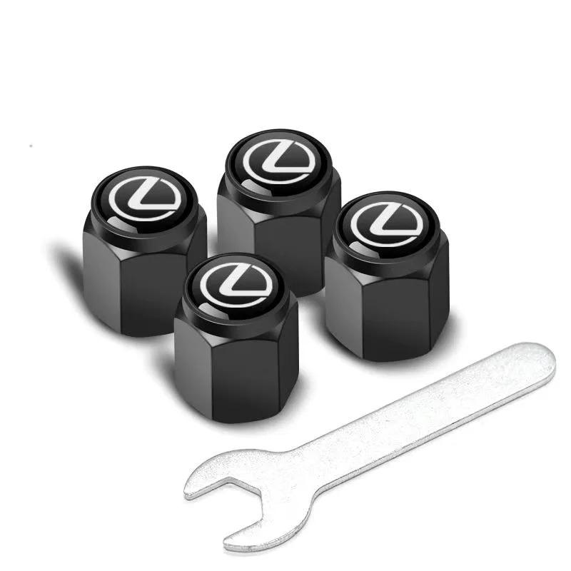 4PCS Metal Tire Valve Stem Caps For Lexus ES300 RX330 RX300 GS300 IS250 IS200 CT200h IS300 NX RX LX GX GS Wheel Air Dust Cover