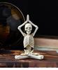 Meditation Skeleton Statue and Yoga Skeleton Statue Mini Set Resin Craft Ornaments Halloween Party Decoration Table Gothic