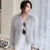 Internet Celebrity Fur Coat Female Whole Leather Real Raccoon Hair Woven Autumn and Winter Short Medium and Long Fur Female Winter Fur Integrated
