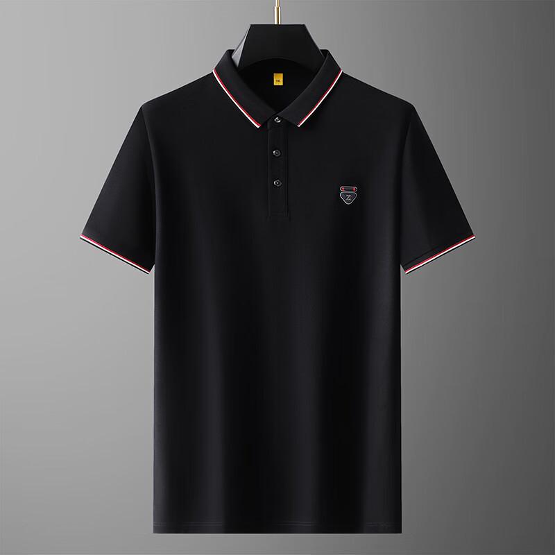 Dibinze Men's Loose Fit Plus Size Short Sleeve Polo Shirt