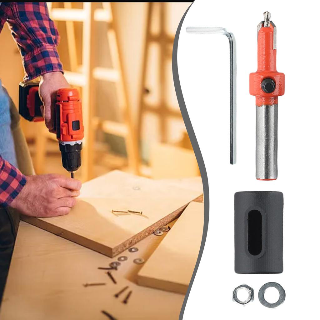 Holzbearbeitung Rundschaft Senkerbohrer Bohrer Anschlag Selbstschneidende Schraube Kegel Rundschaft Senkerbohrer Bohrer Anschlag